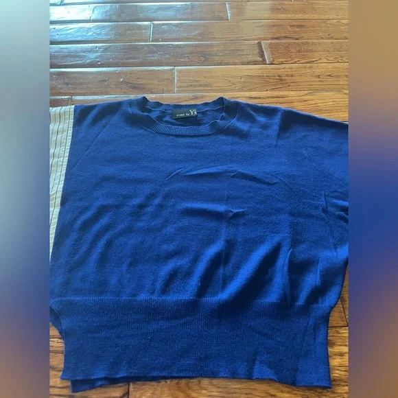 Yohji Yamamoto Sweater Asymmetric Striped Blue and Off White Size S - Picture 13 of 14